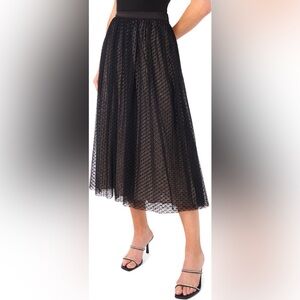 Elegant Black Polka Dot Skirt
